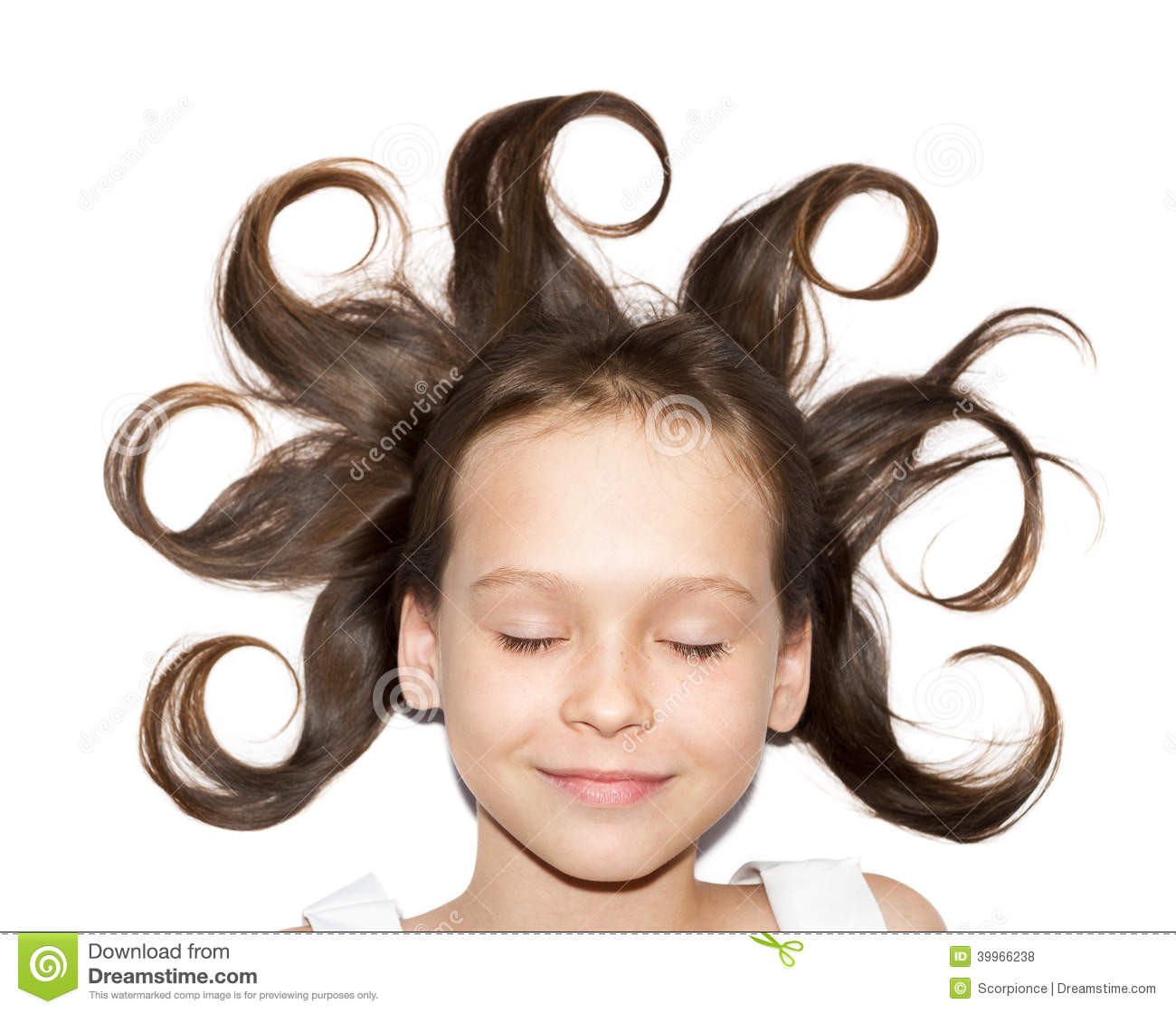 Funny Girl Hairstyles
 Little Girl With Funny Hairstyle Stock Image of