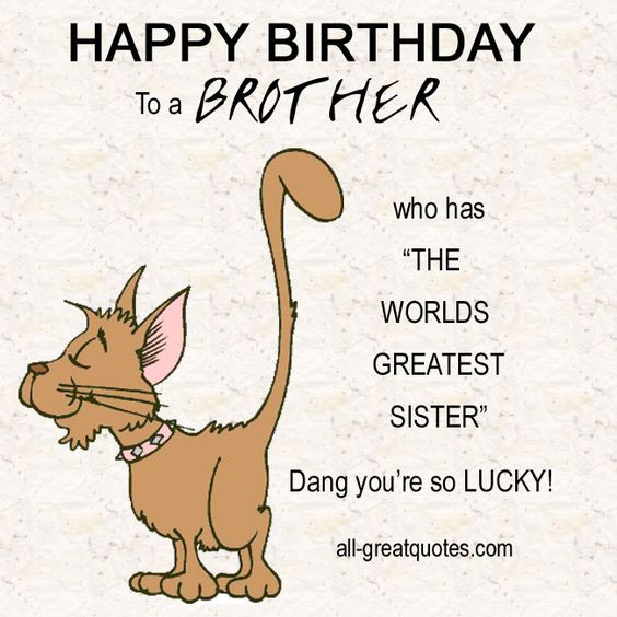 Funny Happy Birthday Wishes For Brother
 HAPPY BIRTHDAY to a BROTHER who has “THE WORLDS GREATEST