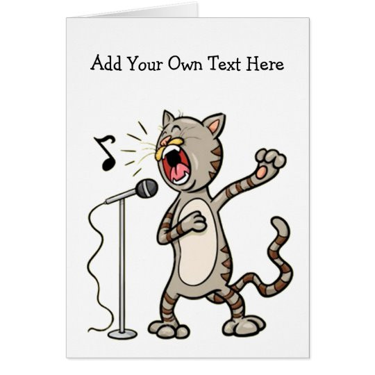 Funny Singing Birthday Cards
 Personalized Funny Singing Cat Greeting Cards