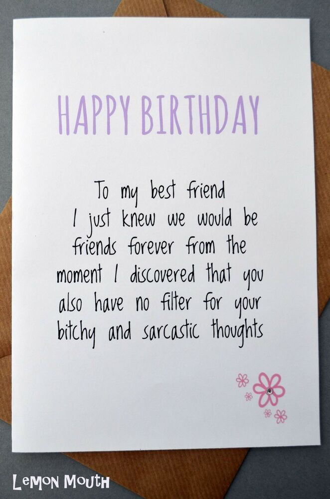 Funny Things To Write On Birthday Cards
 Greeting Card Birthday Humour Best Friend Banter
