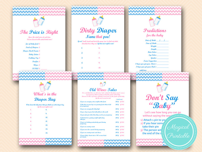 Games For Baby Reveal Party
 Gender Reveal Party Games Magical Printable