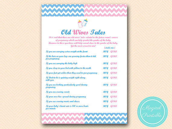 Games For Baby Reveal Party
 Old wives tales baby gender game Gender reveal party Games