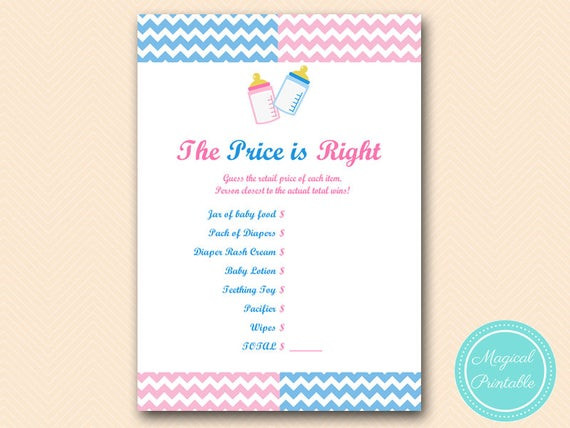 Games For Baby Reveal Party
 Price is right baby item price tag game Gender reveal