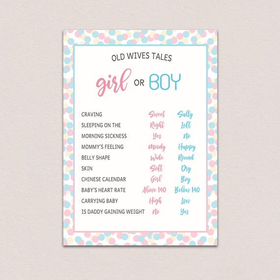 Games For Baby Reveal Party
 Gender reveal old wives tales Gender reveal party games