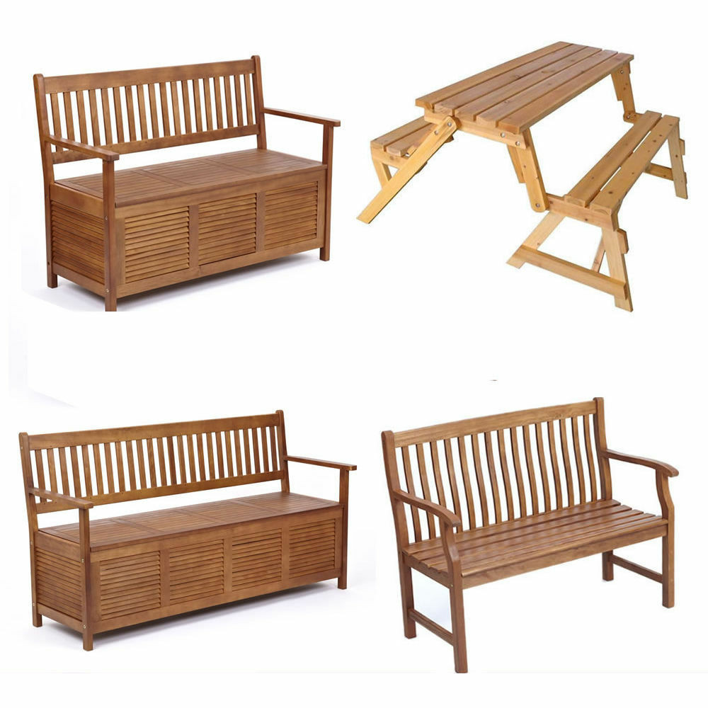 Garden Bench Storage
 Garden Patio Outdoor Solid Hardwood Wooden Bench Seat