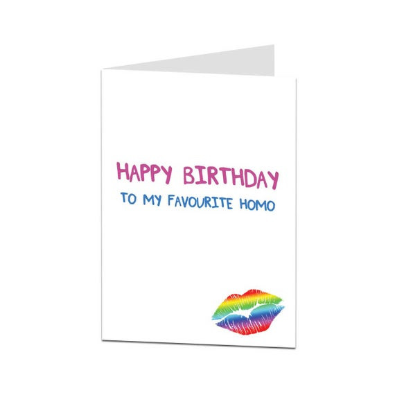 Gay Birthday Card
 Funny Gay Birthday Card Funny LGBT Birthday Card Card For