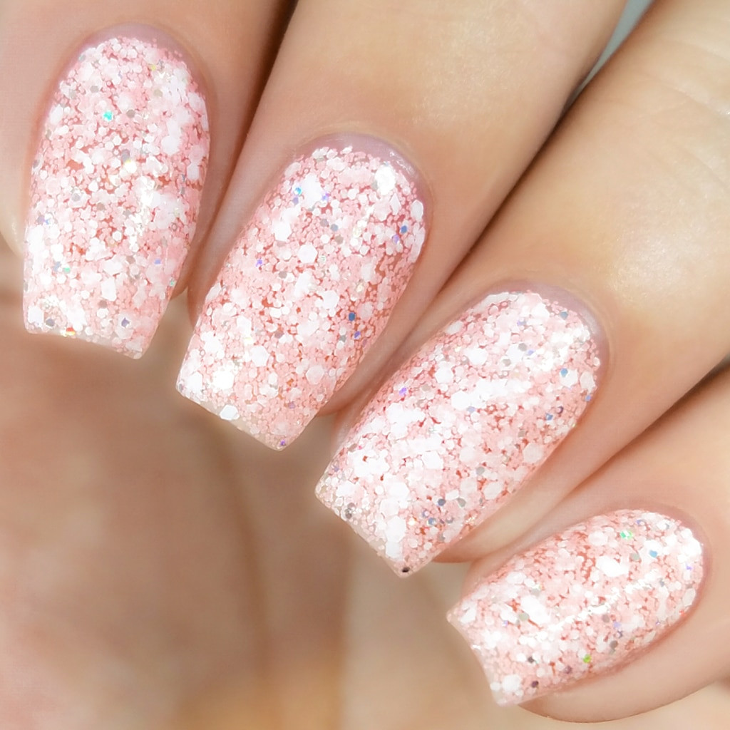 Gel Glitter Nails
 Pinking Sparkle Pink Glitter Gel Polish