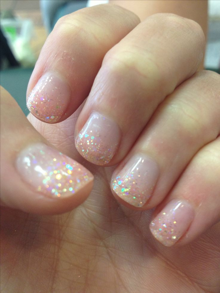 Gel Glitter Nails
 The 25 best Clear glitter nails ideas on Pinterest