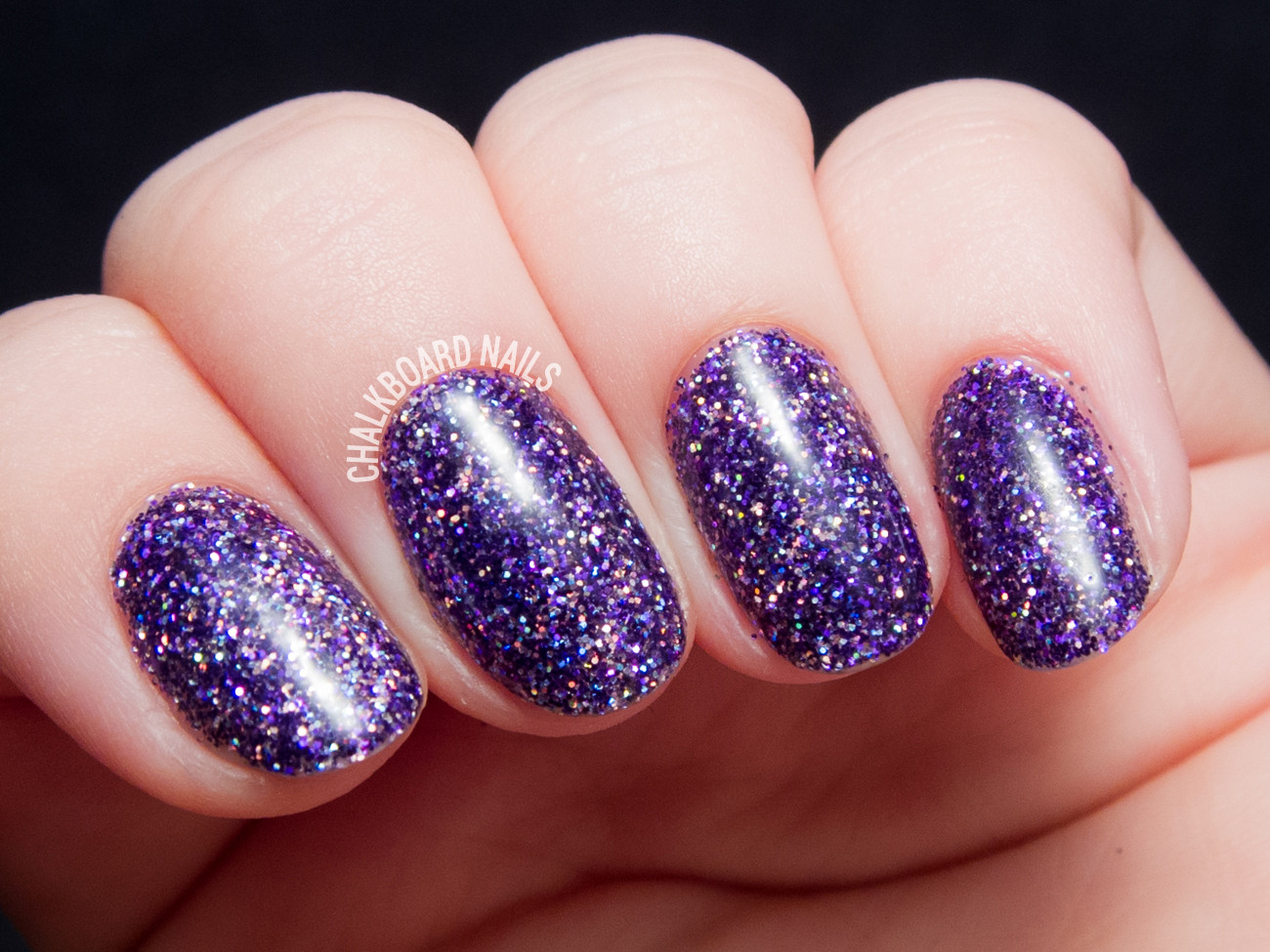 Gel Nails With Glitter
 How To Party Like a Rockstar In Purple Glitter Gels