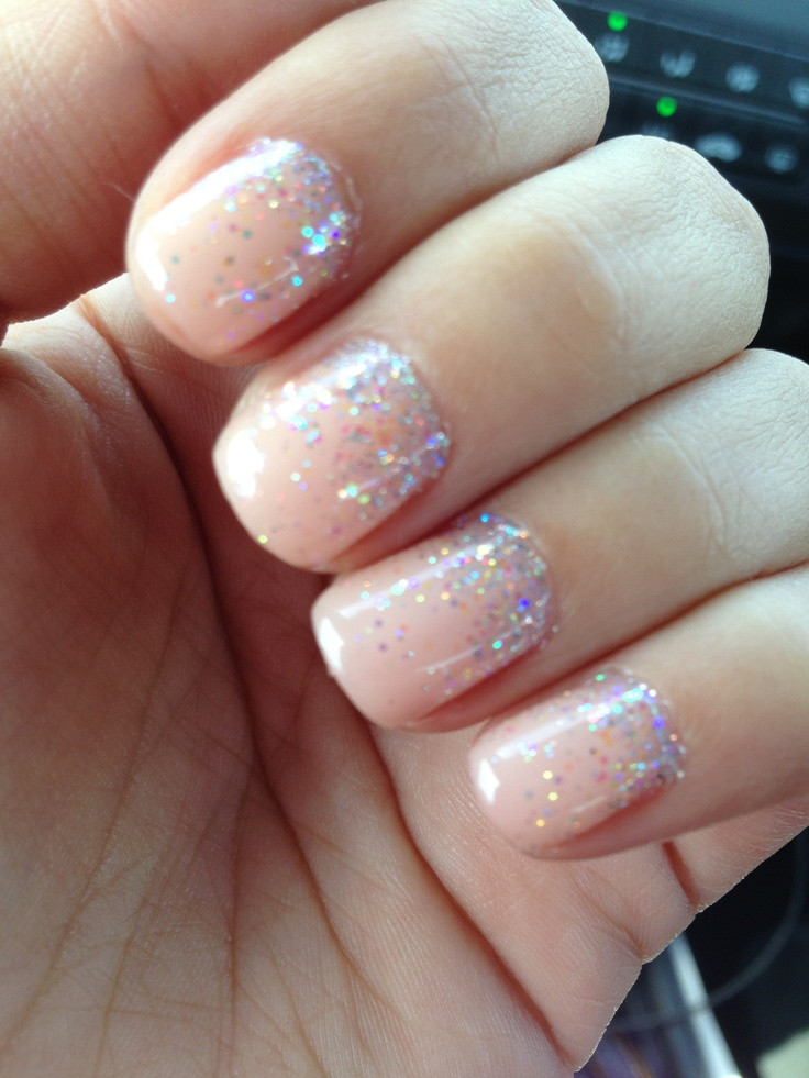 Gel Nails With Glitter
 My Wedding nails opi gel color passion sprinkled with