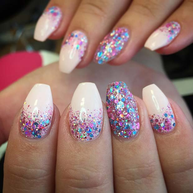 Gel Nails With Glitter
 23 Gorgeous Glitter Nail Ideas for the Holidays