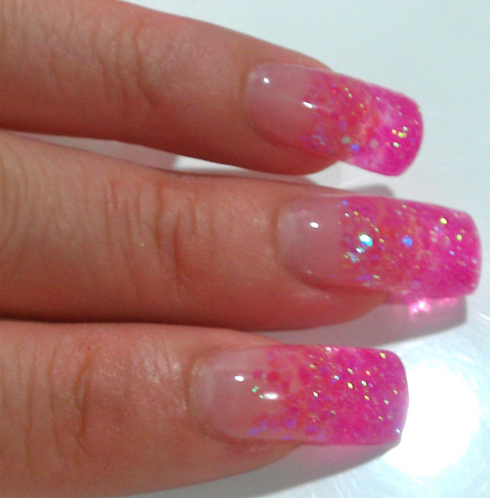 Gel Nails With Glitter
 The Clover Beauty Inn NOTD Pink Glitter Gel Nails