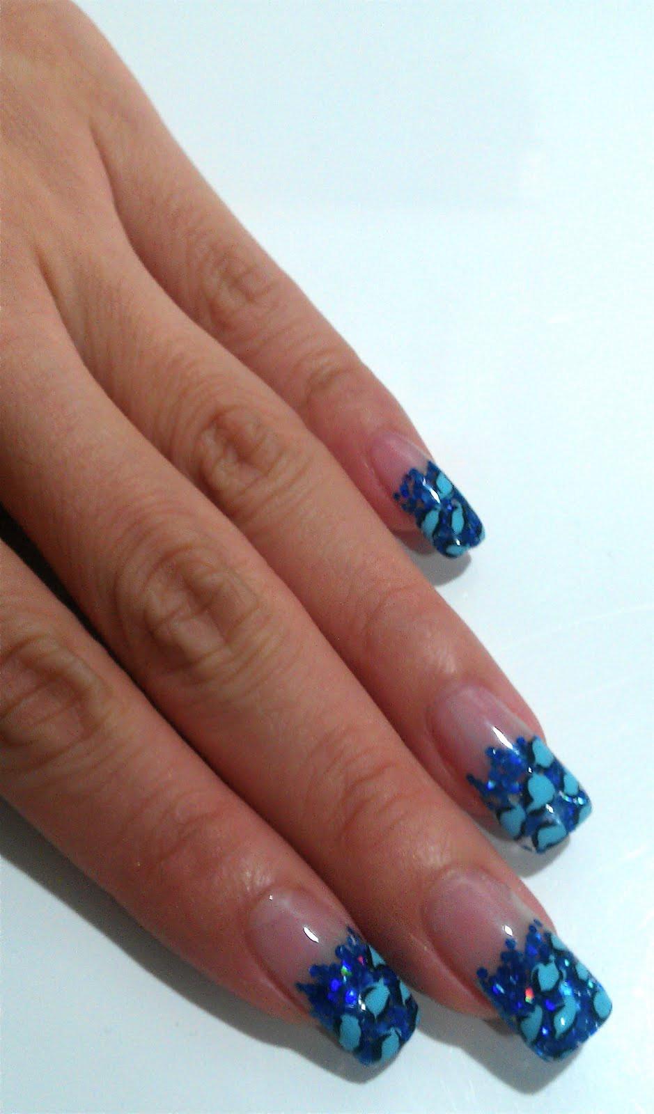 Gel Nails With Glitter
 The Clover Beauty Inn NOTD Blue Glitter Leopard Print