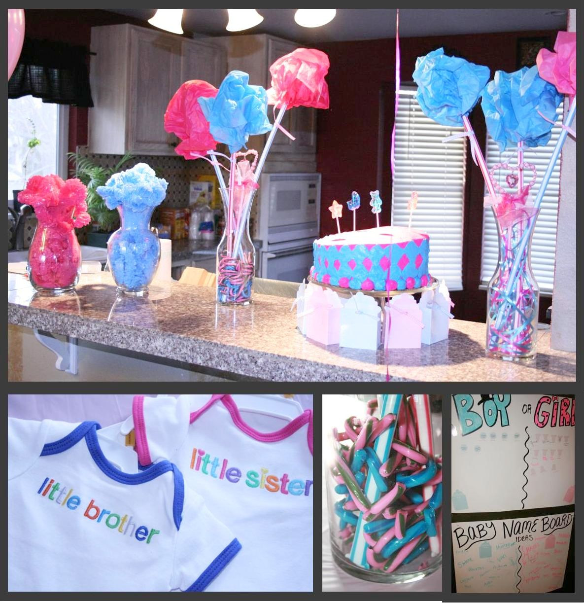 Gender Party Decoration Ideas
 Momma Maven Pink & Blue Baby Party the gender reveal pics