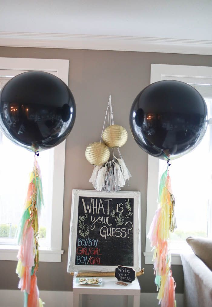 Gender Reveal Party Ideas Balloons
 THESE BALLOONS Balloon with color of gender confetti in