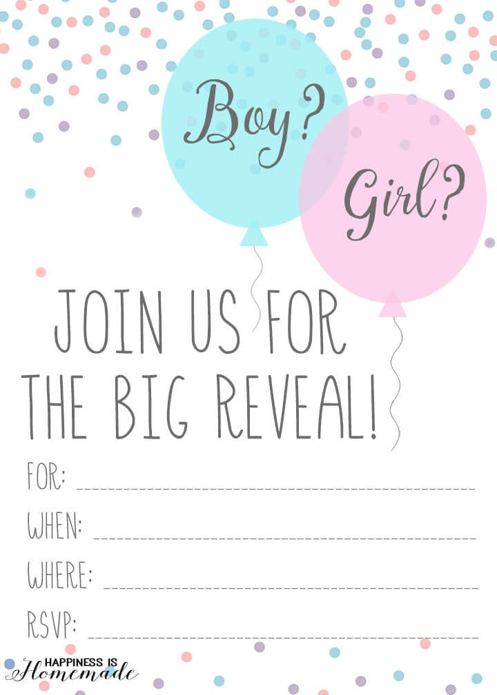 Gender Reveal Party Invitation Ideas
 Baby Gender Reveal Party Ideas Happiness is Homemade