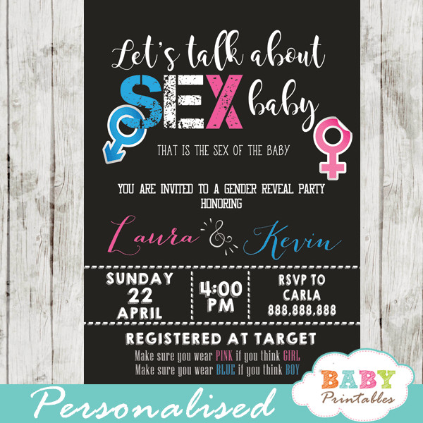 Gender Reveal Party Invitation Ideas
 Let s Talk About Baby Gender Reveal Invitations – D375