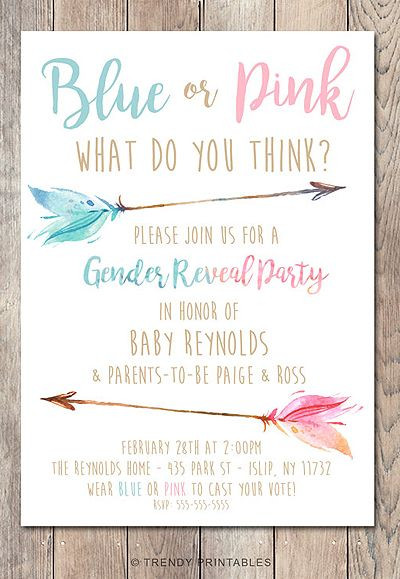 Gender Reveal Party Invitation Ideas
 7 Classy Gender Reveal Party Themes