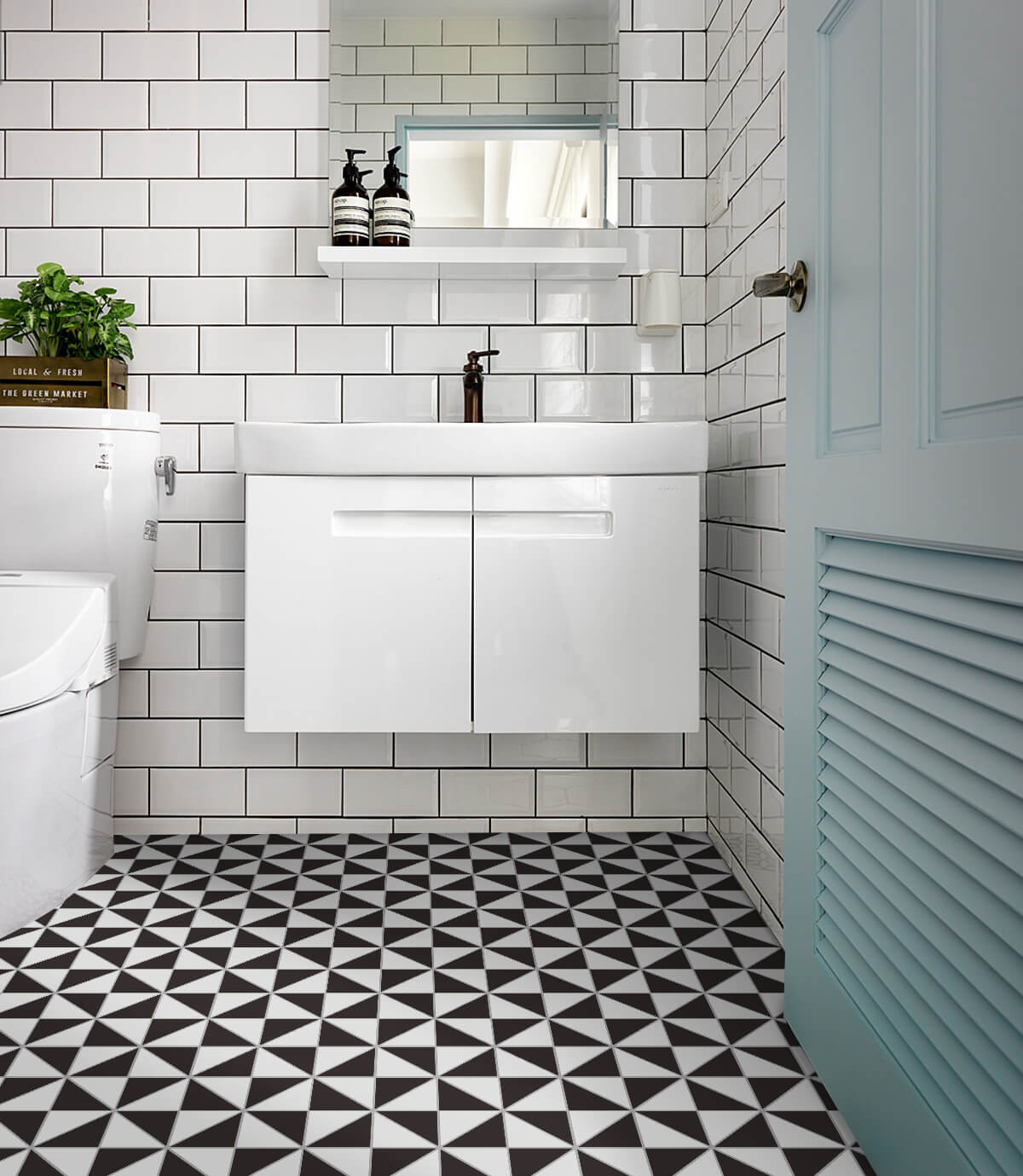 Geometric Bathroom Tiles
 Bathrooms ANT TILE • Triangle Tiles & Mosiacs • Floors