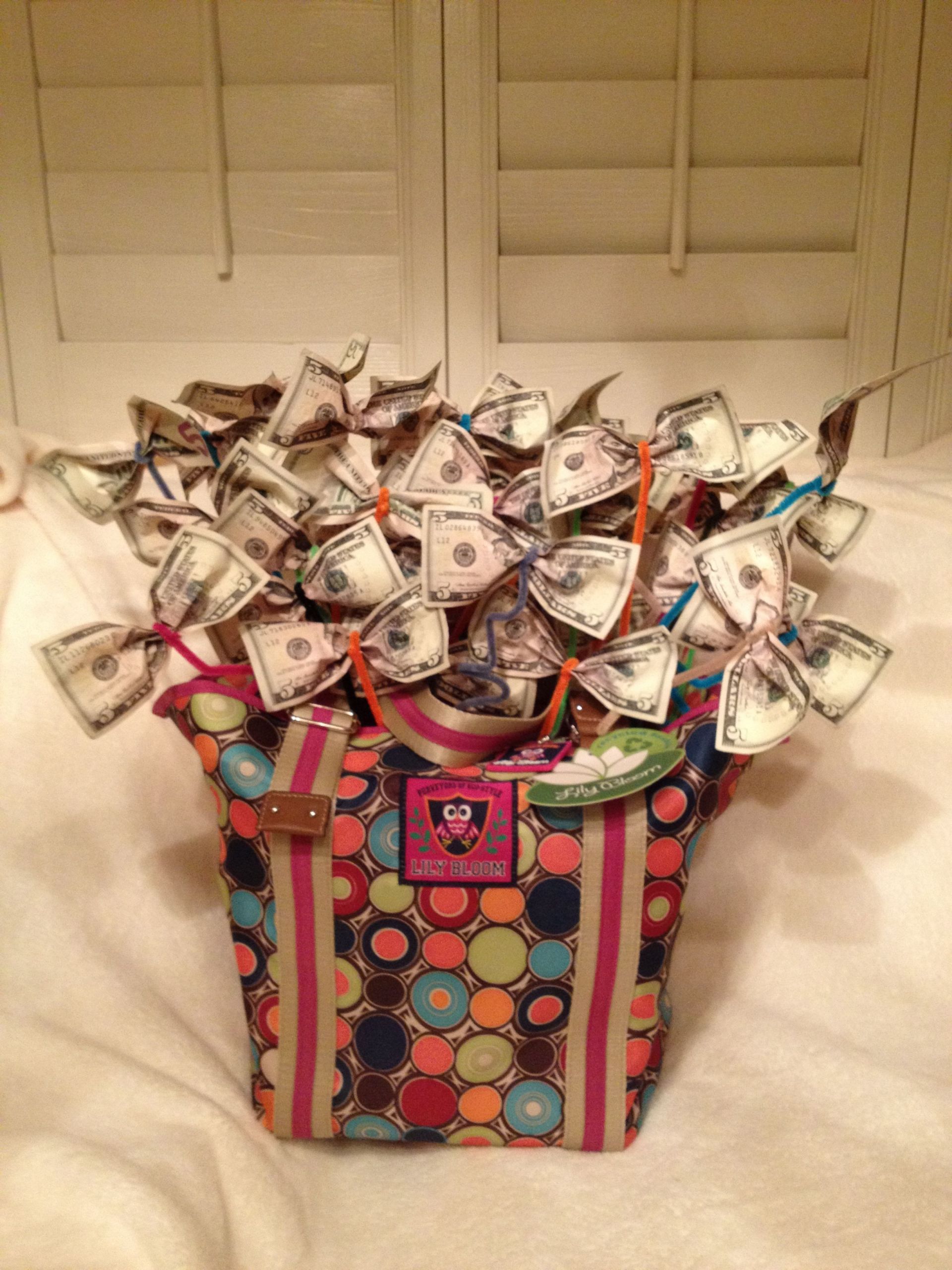 Gift Basket Ideas For Raffle
 "money bag" Raffle basket I made for Chorus fund raiser