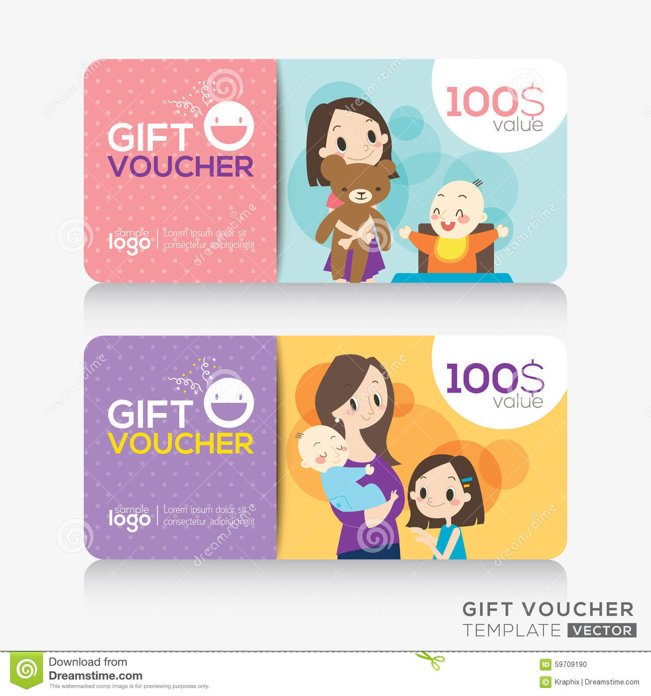 Gift Cards For Kids
 Kids Store Coupon Voucher Gift Card Design Template