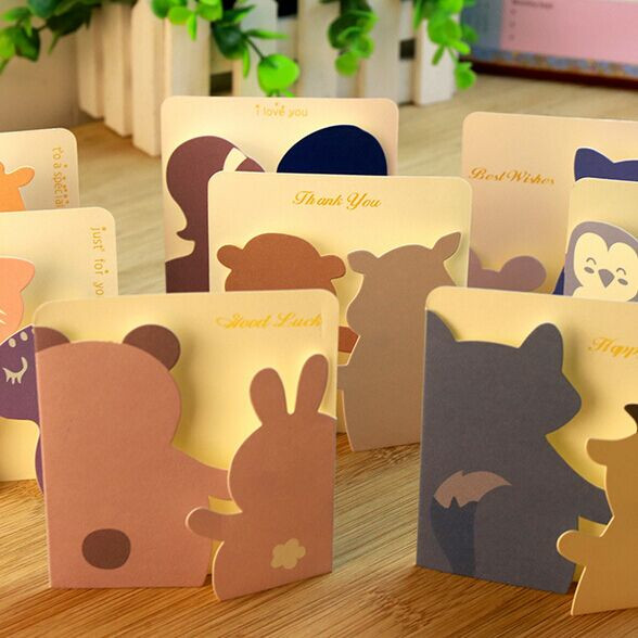 Gift Cards For Kids
 Cute Animal Small Gift Cards Creative Mini Greeting Cards