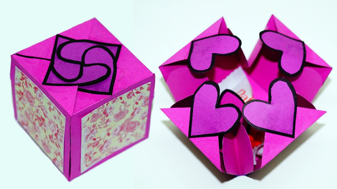 Gift Craft Ideas
 DIY paper crafts idea Gift box sealed with hearts a
