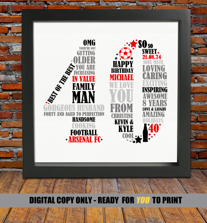 Gift Ideas For 40Th Birthday
 Personalized 40th Birthday Gift for Him 40th birthday 40th