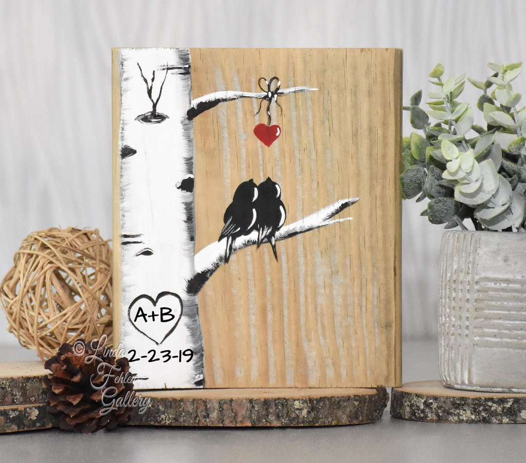 Gift Ideas For Anniversary For Her
 Perfect 5th Anniversary Gift for Her Lovebirds and Aspen