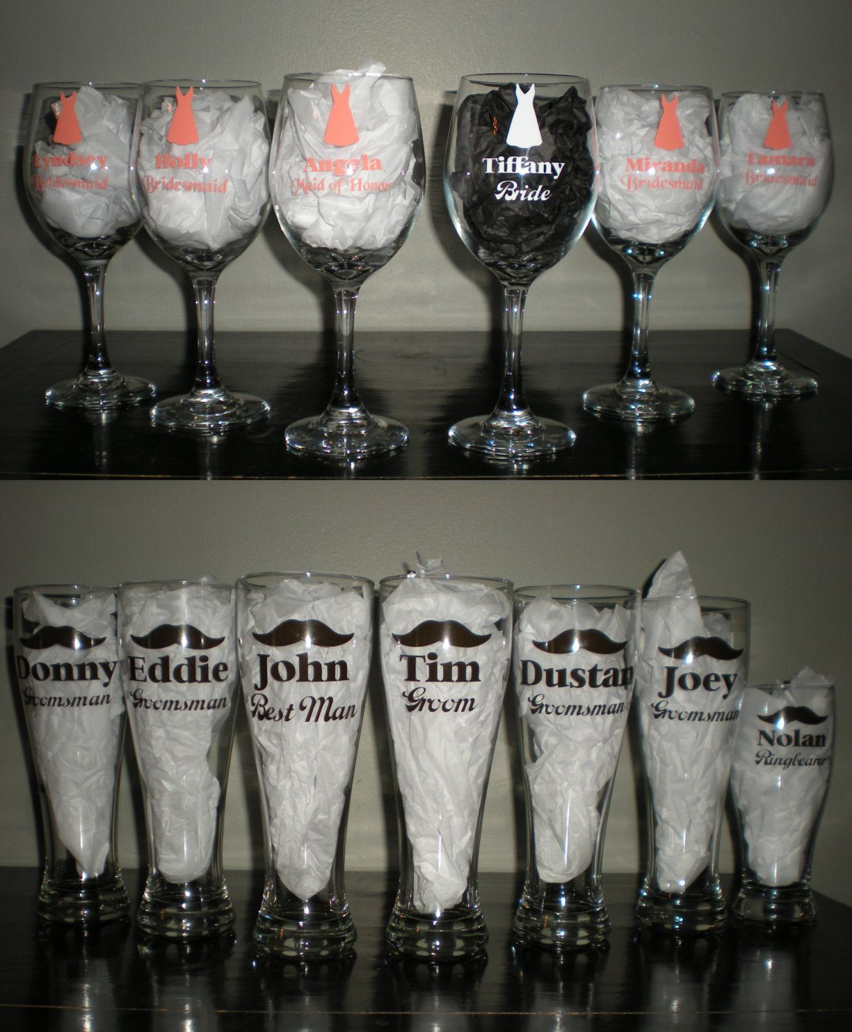 Gift Ideas For Engagement Party
 Wedding Party Wine Beer Glasses Set Bridal Gift