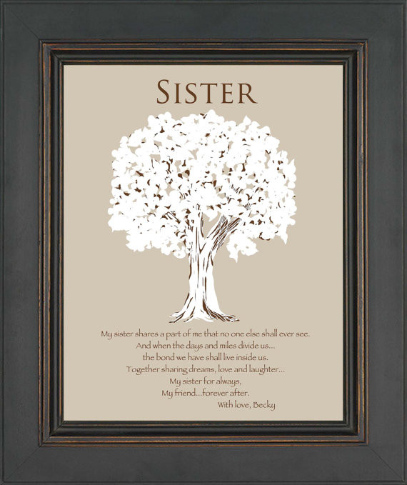 Gift Ideas For Sister Birthday
 Items similar to SISTER Gift Personalized Gift for Sister