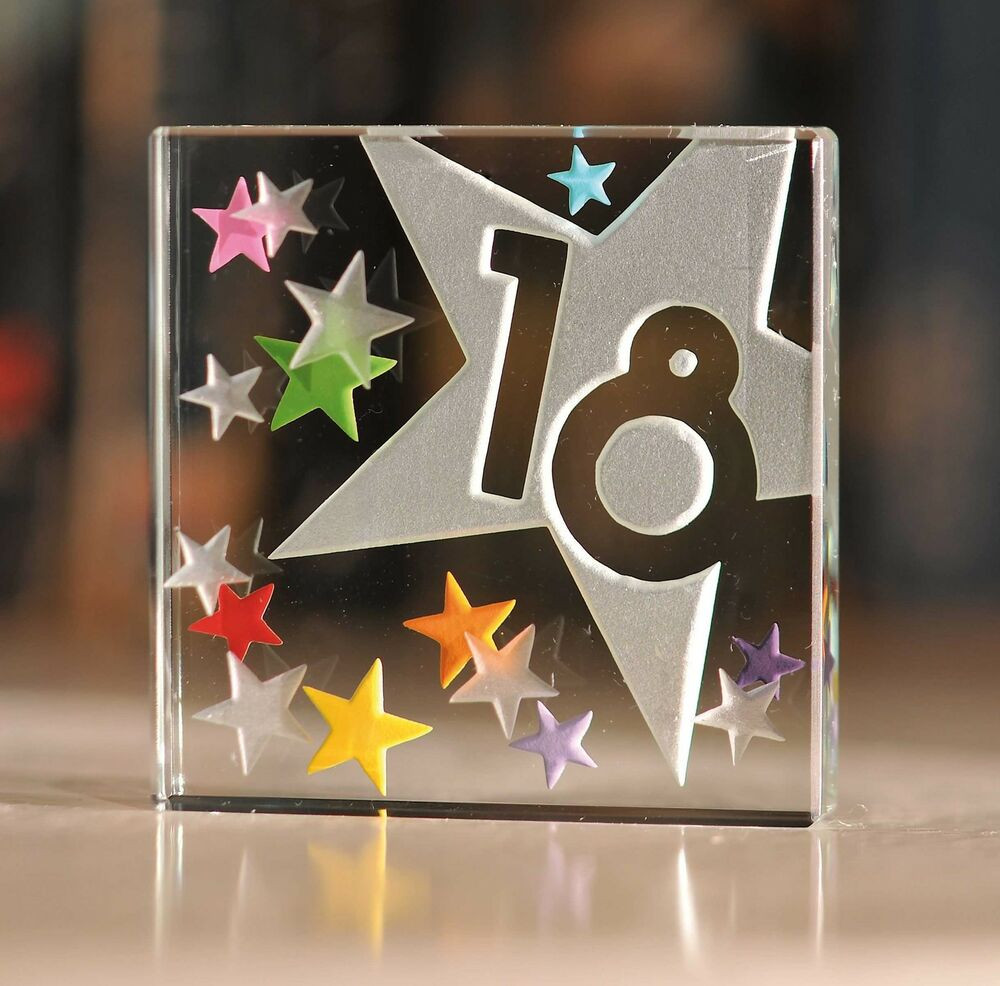 Gifts For 18th Birthday
 Happy 18th Birthday Gifts Idea Spaceform Glass Keepsake