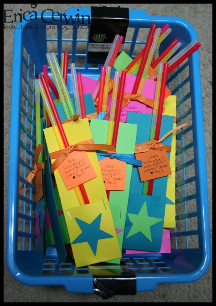 Gifts For School Kids
 What a cute idea They are glow sticks with a tag from