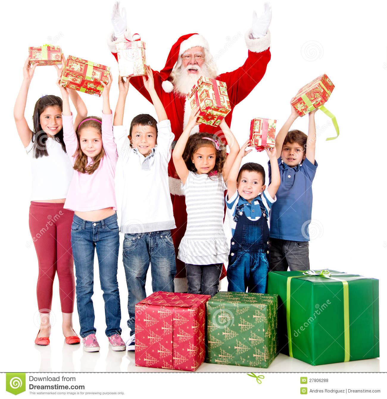 Gifts To Children
 Santa Giving Christmas Gifts Stock Image of child