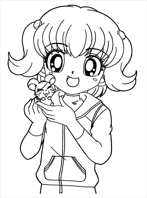 Girl Coloring Pages Printable
 8 Anime Girl Coloring Pages PDF JPG AI Illustrator