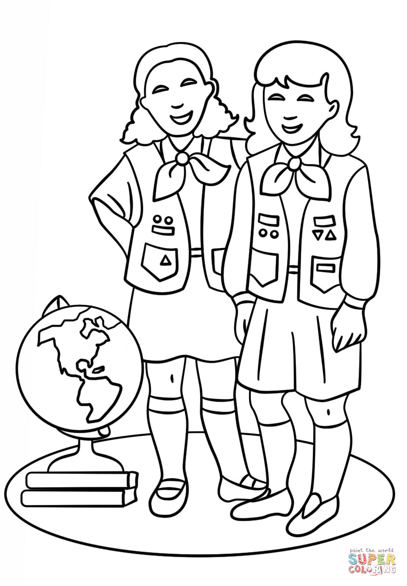 Girl Scout Coloring Pages Printable
 Brownie Girls Scout coloring page