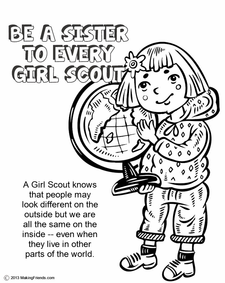 Girl Scout Coloring Pages Printable
 Daisy Violet Petal Be a Sister Coloring Page