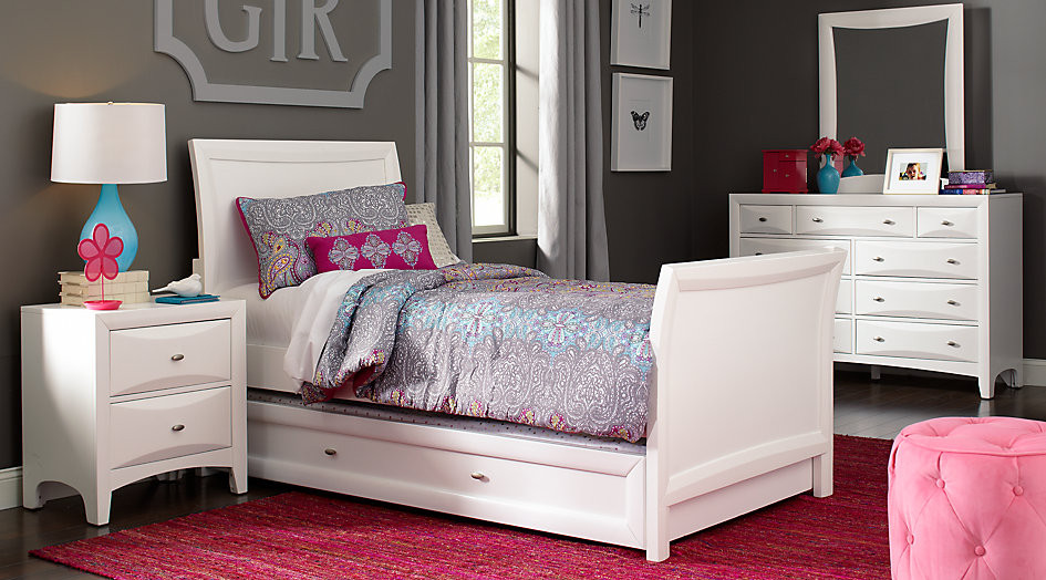 Girls Bedroom Furniture Sets
 Ivy League White 6 Pc Full Sleigh Bedroom Teen Bedroom