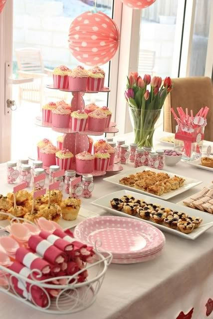 Girls Tea Party Food Ideas
 pink party Morning Tea Party With all breakfast foods