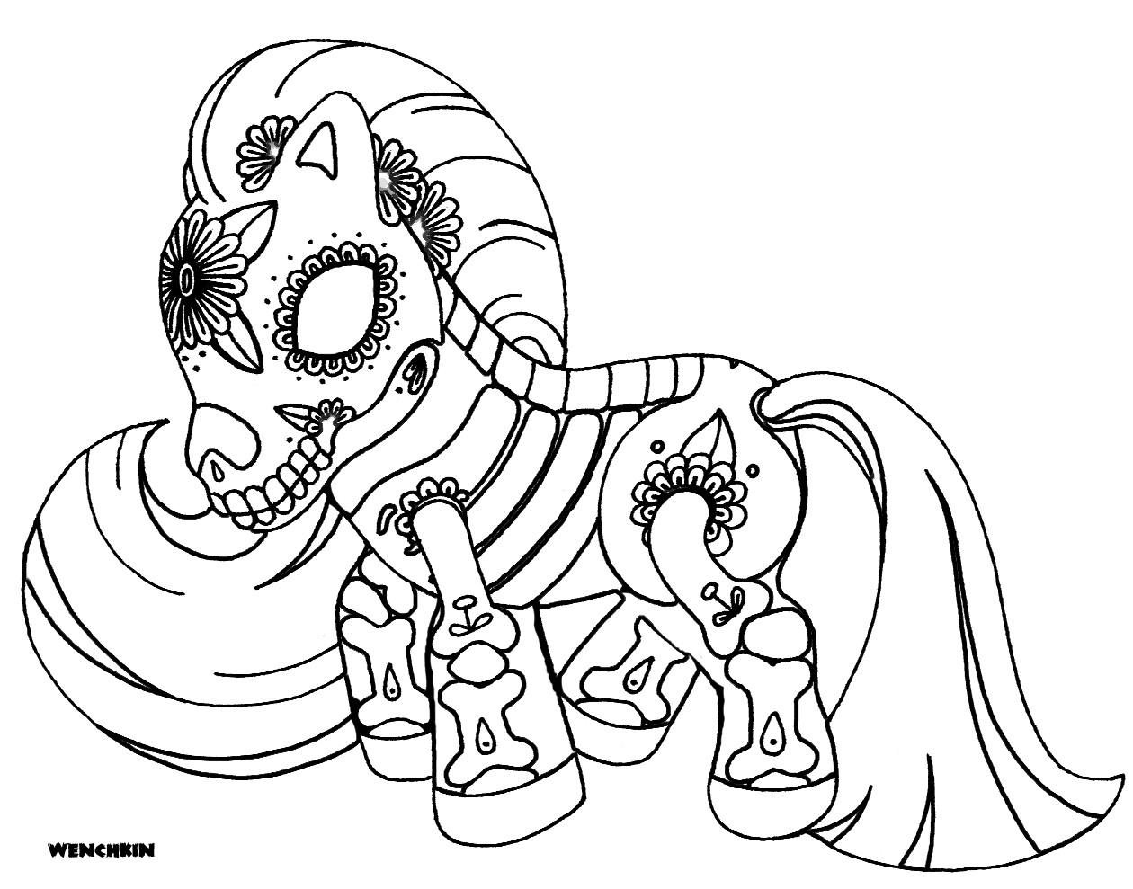Girly Coloring Pages Printable
 Yucca Flats N M Wenchkin s coloring pages skele pony