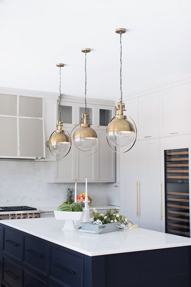 Glass Kitchen Lights
 Brass and clear glass globe pendant lighting kitchen