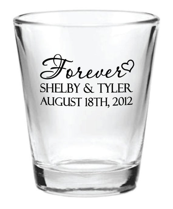 Glass Wedding Favors
 96 Personalized 1 5oz Wedding Favor Glass Shot by Factory21