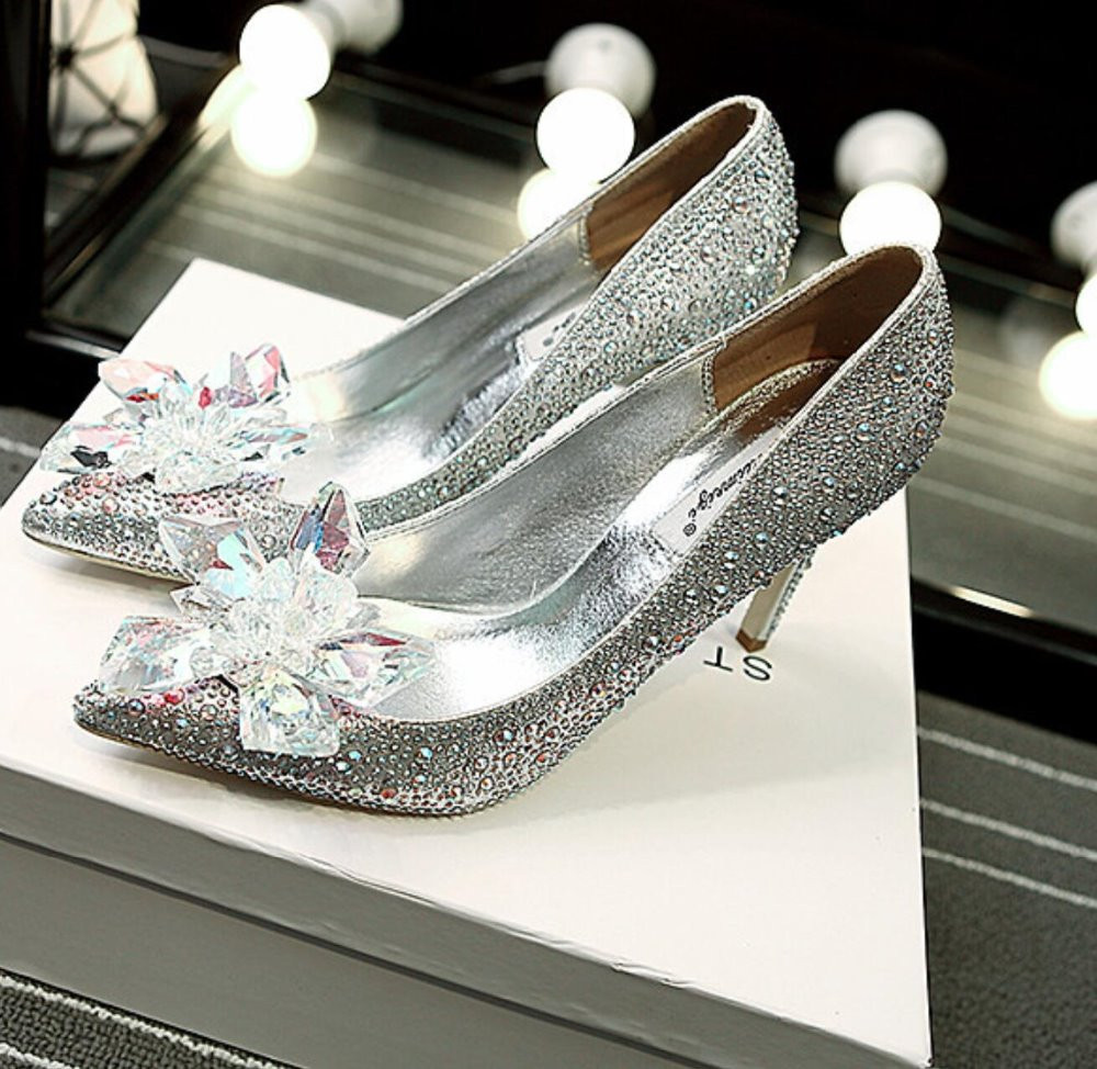 Glass Wedding Shoes
 Original wedding shoes woman Shanda Cinderella glass