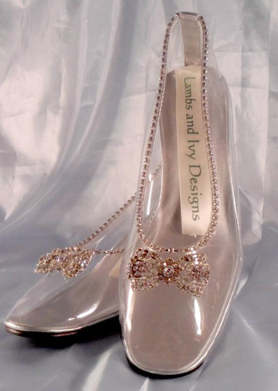 Glass Wedding Shoes
 Fairytale Cinderella Glass Slipper Wedding Shoes by AJuneBride