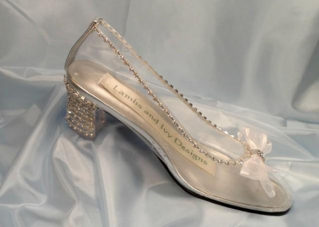Glass Wedding Shoes
 Glass Slipper Cinderella Shoes Crystal Heels Clear Shoes