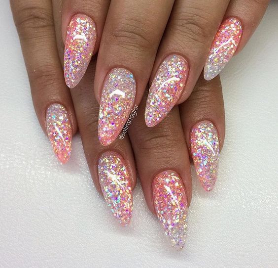 Glitter Almond Nails
 50 Must Try Classy Glitter Almond Acrylic Nails In 2017