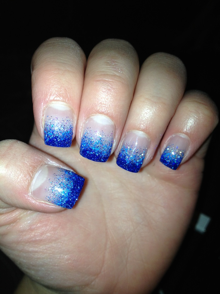 Glitter Gel Nails Pictures
 Dark and light blue glitter gel nails