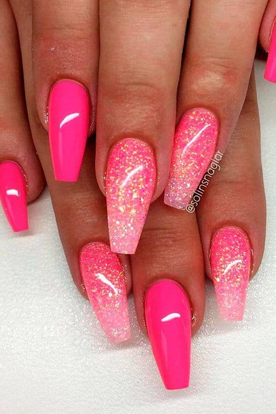 Glitter Pink Nails
 50 Fabulous Ways to Wear Glitter Nails Like a Boss