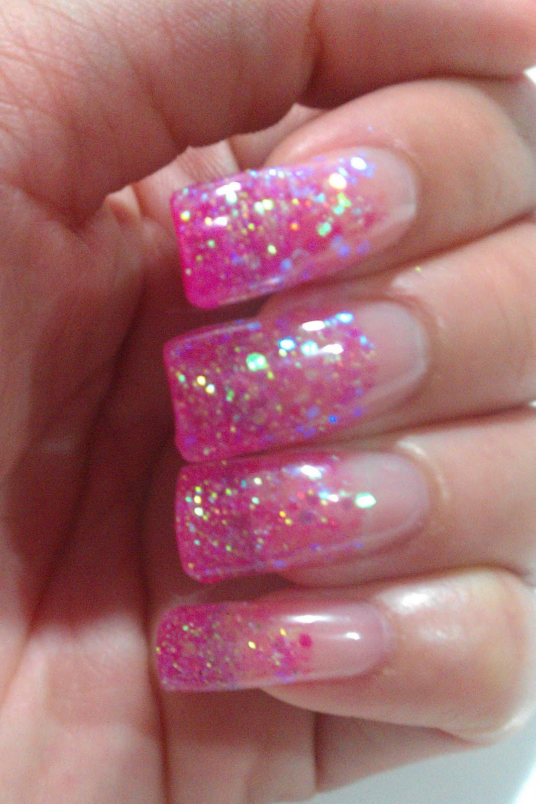 Glitter Pink Nails
 The Clover Beauty Inn NOTD Pink Glitter Gel Nails