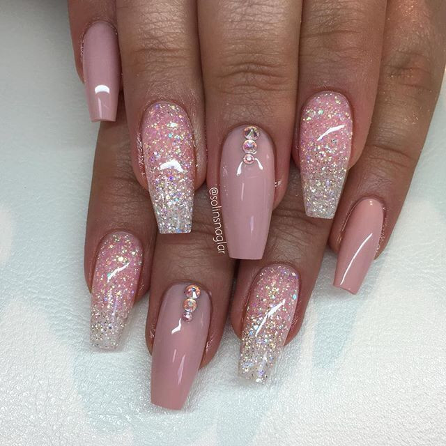 Glitter Pink Nails
 Pin by Tina Rease on Nails in 2019